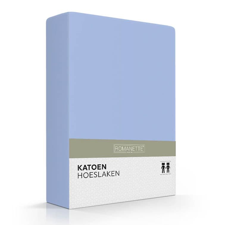 Romanette Hoeslaken Katoen Lichtblauw