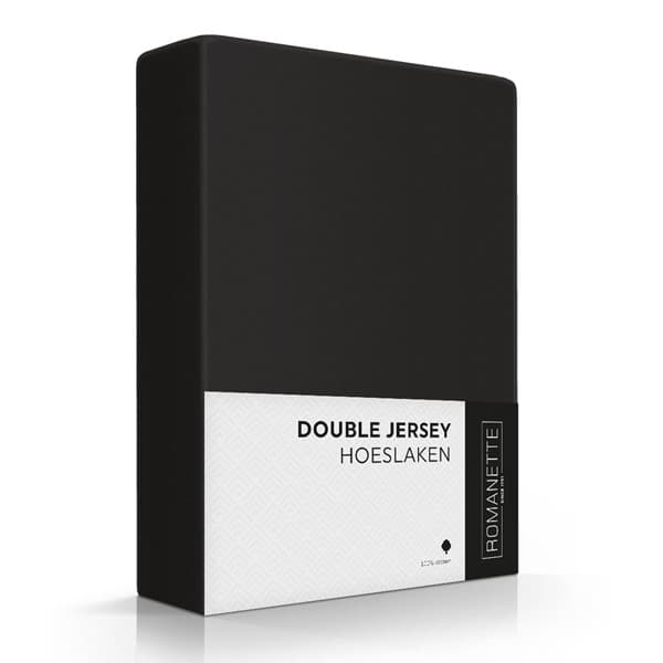 Romanette Hoeslaken Double Jersey Zwart