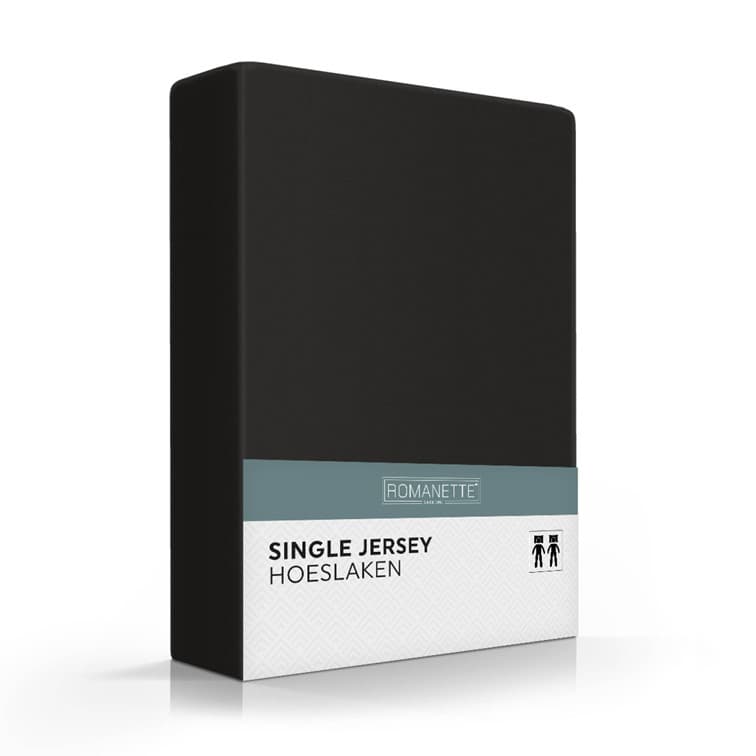 Romanette Hoeslaken Single Jersey Zwart