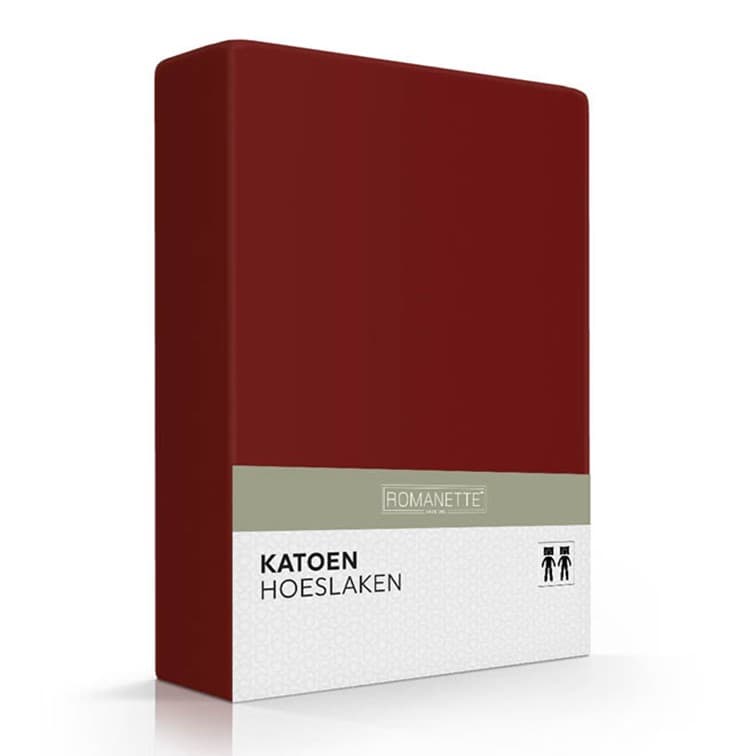 Romanette Hoeslaken Katoen Bordo