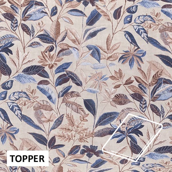 Dommelin Topper Hoeslaken Satijn 400TC - Dessin Feto Blauw - Bruin