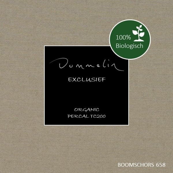 Dommelin Dubbele Split Hoeslaken Biologisch Percal 200TC - 40 cm hoog - Boomschors
