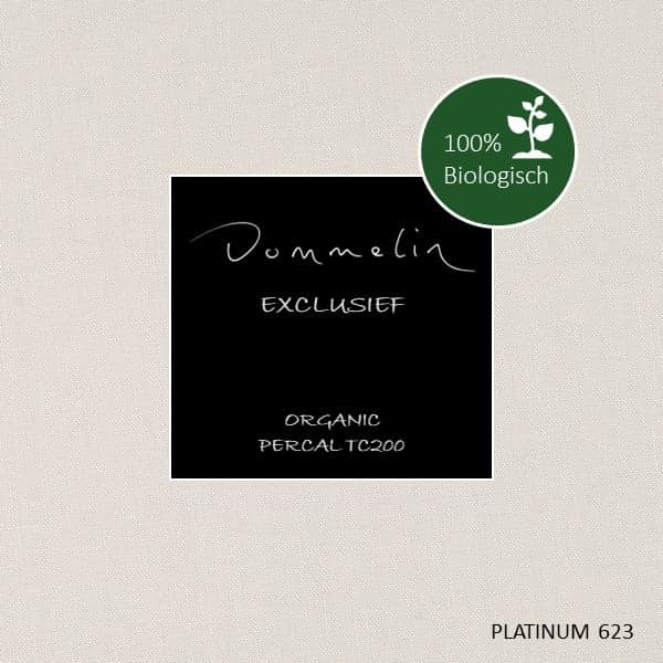 Dommelin Dubbele Split Hoeslaken Biologisch Percal 200TC - 40 cm hoog - Platinum