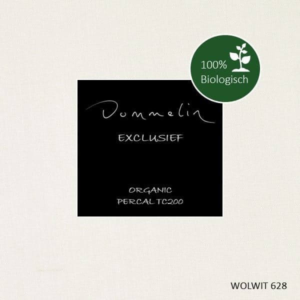 Dommelin Dubbele Split Hoeslaken Biologisch Percal 200TC - 40 cm hoog - Wolwit