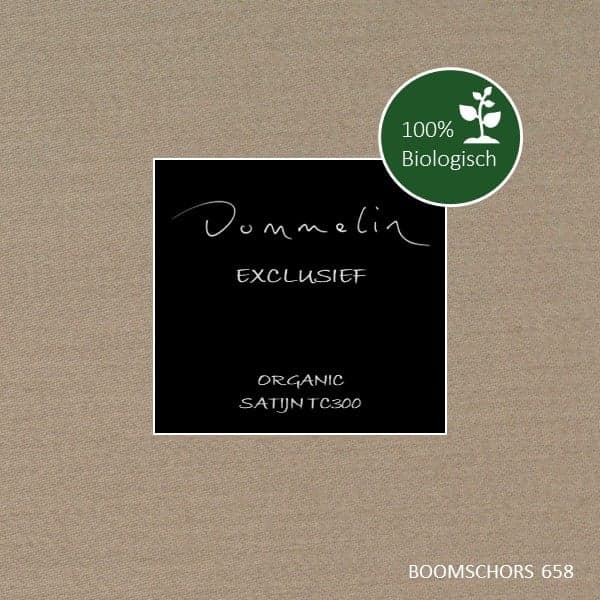 Dommelin Dubbele Split Hoeslaken Biologisch Satijn 300TC - 40 cm hoog - Boomschors