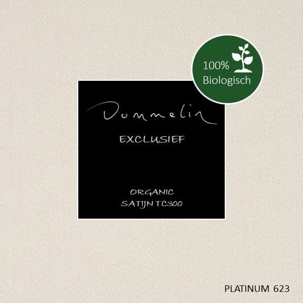Dommelin Dubbele Split Hoeslaken Biologisch Satijn 300TC - 40 cm hoog - Platinum