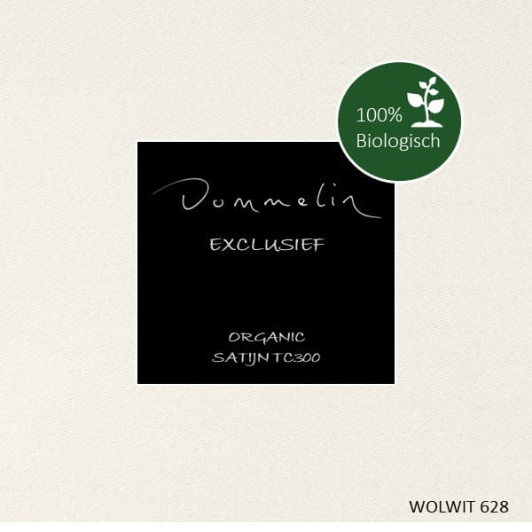 Dommelin Dubbele Split Hoeslaken Biologisch Satijn 300TC - 40 cm hoog - Wolwit