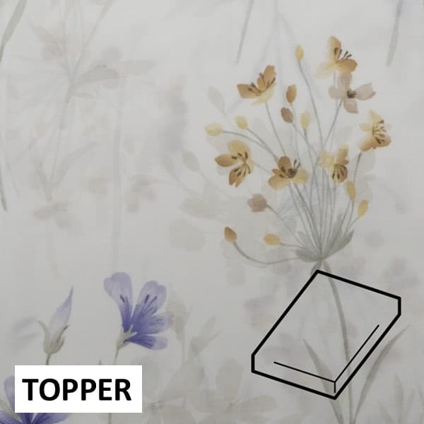 Dommelin Topper Hoeslaken Satijn 400TC - Dessin Field Jeansblauw