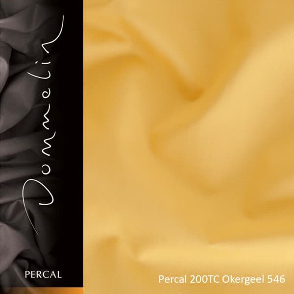 Dommelin Dubbele Split Hoeslaken Percal 200TC - 40 cm hoog - Okergeel