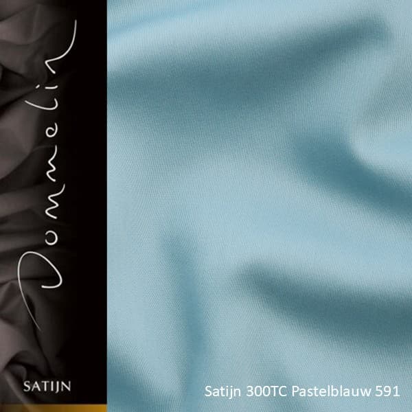 Dommelin Topper Hoeslaken Satijn 300TC Pastelblauw