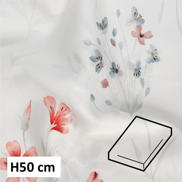 Dommelin Hoeslaken Satijn 400TC - 50 cm hoog - Dessin Field Rosso
