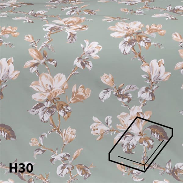 Dommelin Topper Hoeslaken Satijn 400TC - Dessin Magnolia Spargroen