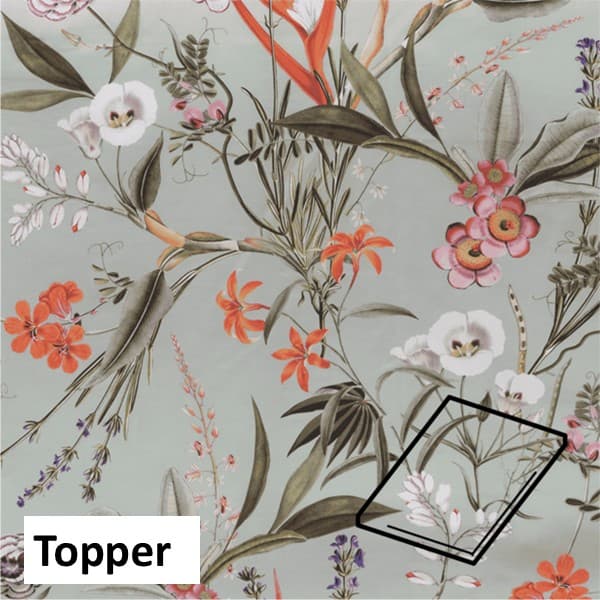 Dommelin Topper Hoeslaken Satijn 400TC - Dessin Silvestre Spargroen