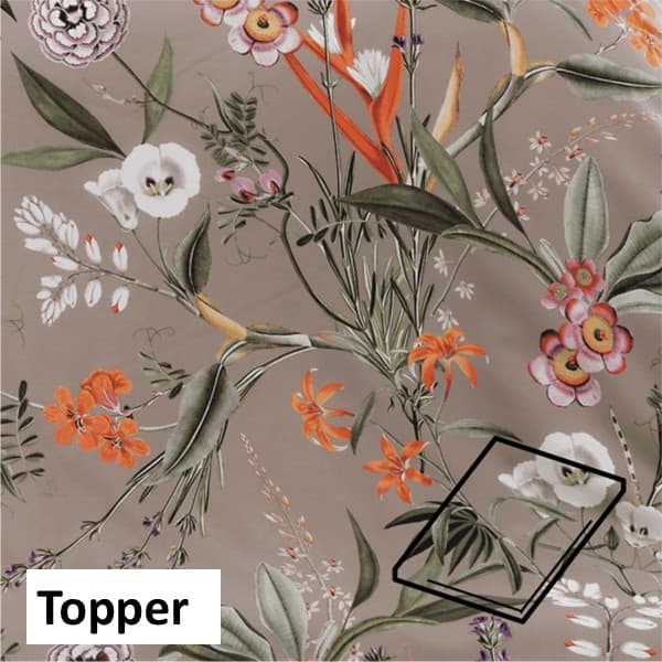 Dommelin Topper Hoeslaken Satijn 400TC - Dessin Silvestre Taupe