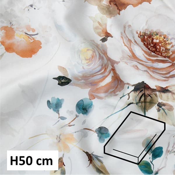 Dommelin Hoeslaken Satijn 400TC - 50 cm hoog - Camelia Terra